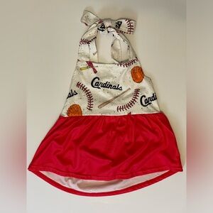Girls 6-12M Hipbowtique STL Cardinals Halter Dress Hi-Low Hem Baseball With Red